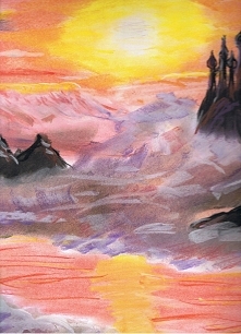 zamek w chmurach,
kolejne pastele