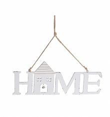 Zawieszka drewniana HOME z literami w kolorze białym lekko przecieranym. Wyjątkowa i piękna dekoracja do powieszenia. Zawieszka drewniana HOME na szarym sznurku. Stylowy dodatek...