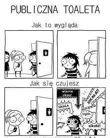 toaleta w zatłoczonym miejs...