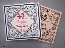 komplet na 45 rocznice ślubu. Obrazek i kartka
