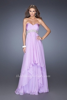 Ice Purple LF19744 Filigrees Strapless Fancy Evening Gown