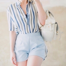 stripped shirt & shorts