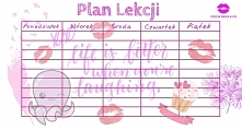słodki plan lekcji :3 <3