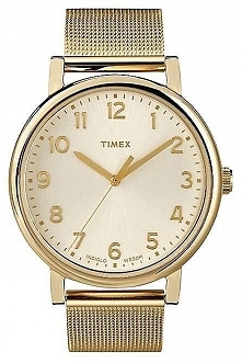Damski zegarek złocony na bransolecie siatkowej Timex T2N598 
Możliwość zakupu, link w komentarzu :)