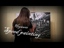 Harry Potter Hogwarts School - speed painting AUTORKĄ JEST  Basia Kuchnowska
