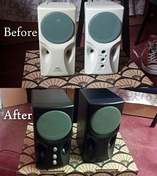 Renowacja głośników. 
Farba w sprayu + śrubokręty + trochę czasu i cierpliwości :)