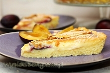 Tarta ze śliwkami i kremem - Wypieki Beaty