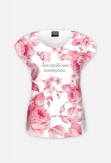 Koszulka damska z napisem "Szczęśliwie zamężna" (do kompletu z męską koszulką "Szczęśliwie żonaty")