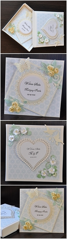 ślubna kartka w pudełku M&P