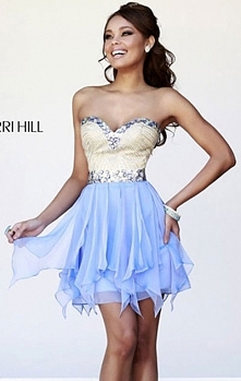 Sherri Hill 1928 Beaded Sweetheart Ruffled Strapless Cocktail Dress Outlet