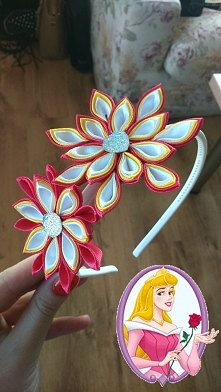 Opaska kanzashi ręcznie wyk...