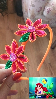 Opaska kanzashi ręcznie wyk...