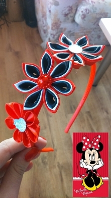 Opaska kanzashi ręcznie wyk...