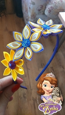 Opaska kanzashi ręcznie wyk...