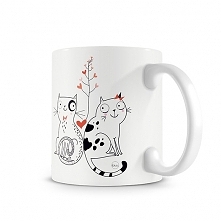 kubek. zakochane kotki