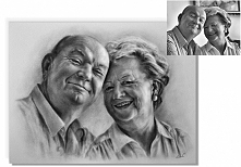 Portret ręcznie malowany.
Technika DryBrush.