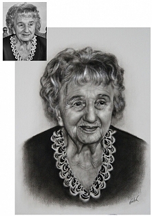 Portret na zamówienia wykoany techniką dry brush ( suchy pędzel). Format 42,5x49cm Zapraszam
