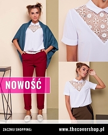 Mega modna i stylowa bluzka z krótkim rękawem i koronkową wstawką w dekolcie w kolorze białym

Elegancka jedwabna koszulka doskonale komponuje się zarówno ze spódnicami jak i sp...