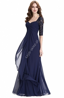 długa suknia z rękawkami