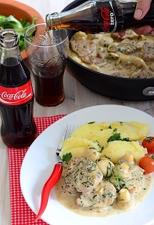 Polędwiczki z pieczarkami z sosie musztardowym