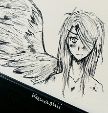 Kolejny bazgrołek bez szkicu :3 w którym "pomógł" mi kolega z klasy (którego szczerze nienawidzę... -_- ehhh... zostałam do niego przesadzona by go pilnować bo jest on...