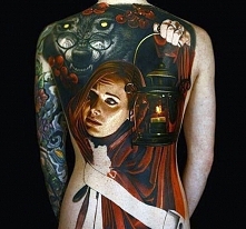 tatuaże 3d czerwony kapturek