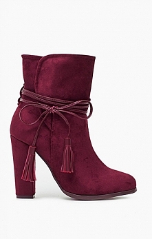 Desiree botki damskie bordowe.