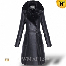 CWMALLS® Black Shearling Tr...