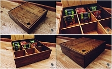 Drewniane pudełko na herbatę :) Niech goście wybiorą herbatkę sami :)