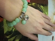 Bransoletka miętowa koraliki charms- 11,99zł
