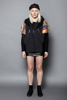 Kurtka pikowana czarna - kimono