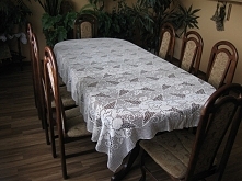 Serweta szydełkowa wielkości 260 x 160 cm . Kolor ecru .Troszkę godzin zajęło wykonanie .