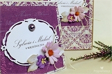 Komplet ślubny - kartka i torebka na prezent. Po szczegóły zapraszam na bloga.