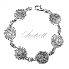 Masywna, srebrna bransoletka marki Sentiell z wyciętym wzorem Historii Ziemi od Filigree.pl! Kliknij w zdjęcie, aby przejść do sklepu! :)