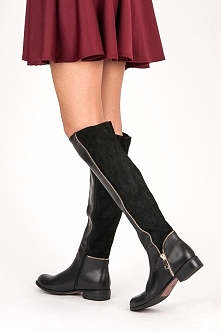 Skórzane kozaki ze suwakiem