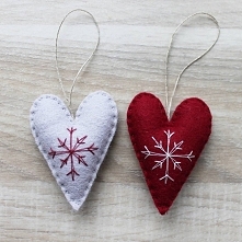 filcowe świąteczne serduszka