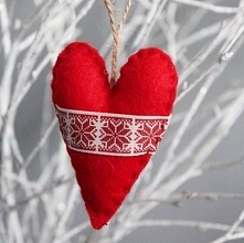 filcowe serduszko na choinkę