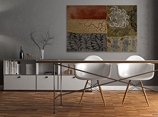 Elegancki patchwork - nowoczesny obraz do salonu