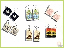 Kolczyki na bazach drewnian...