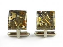 Spinki do mankietów steampunk zegarek