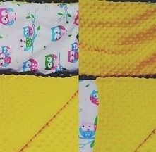 Kocyk z poduszką. Bawełna i minky