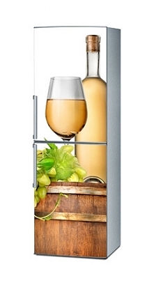 Mata magnetyczna na lodówkę - Białe wino i beczka 4318