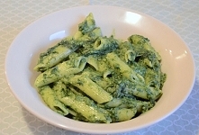 Makaron panne ze szpinakiem...