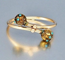 Golden Turquoise Victorian Bracelet, 1880s, via Etsy.