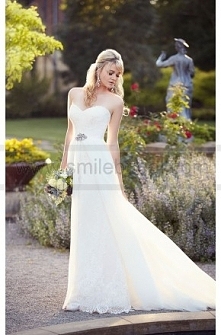 Essense of Australia A- Line Lace Wedding Dress Style D1809