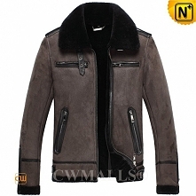 CWMALLS® Brown Shearling Flight Jacket CW838023