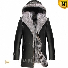 CWMALLS® Hooded Fox Fur Leather Jacket CW836028