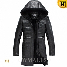 CWMALLS® Shearling Trench Coat with Hood CW838005