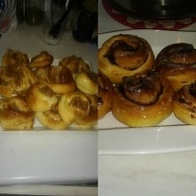 Drożdżowki z powidłami śliwkowymi oraz z jabłkami z cynamonem polane słodziutkim lukrem. Pyszne ;)