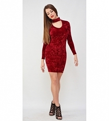 SUKIENKA CHOKER BORDOWA.Sklep z odzieżą  styloweobcasy.pl